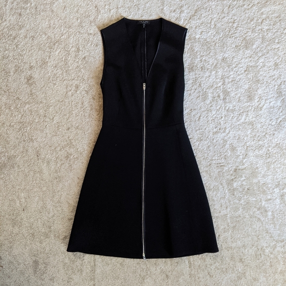 Rag and Bone black zip front jumper pinafore dress - Picture 4 of 4